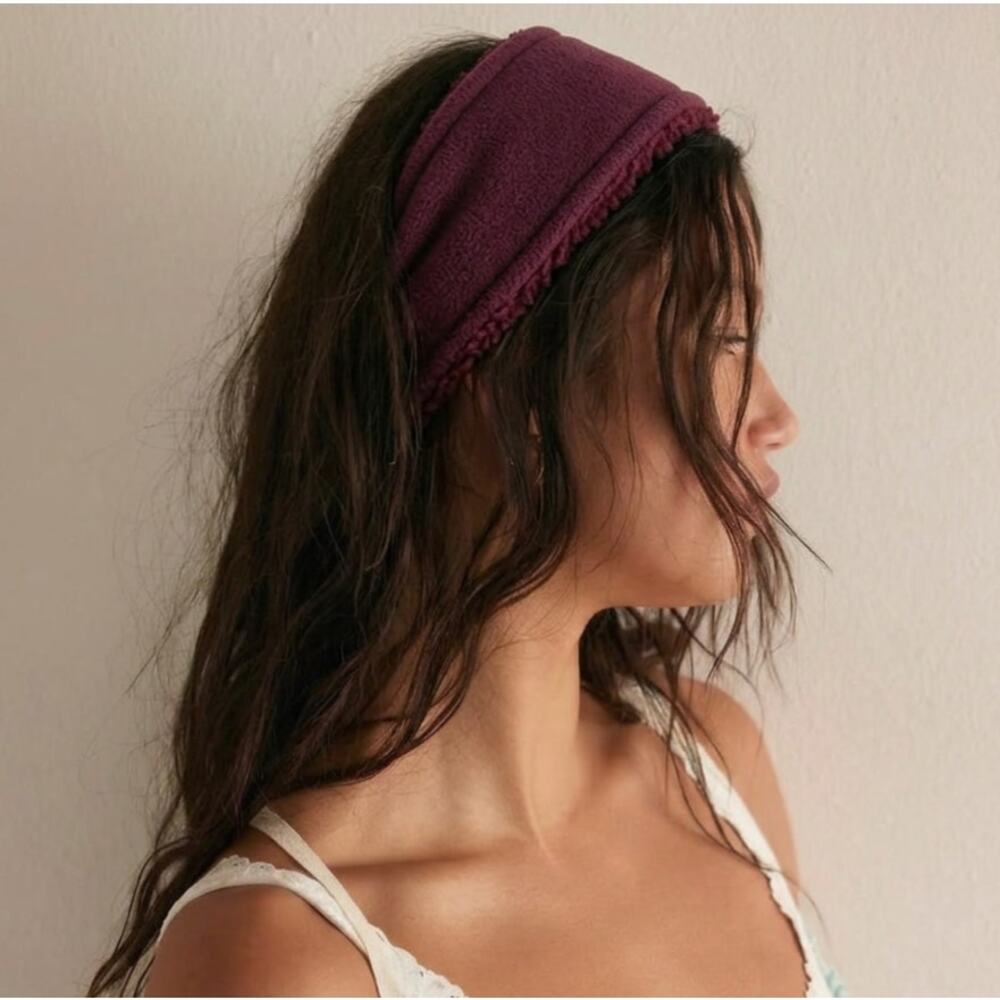 Unbranded Maroon Knit Twist Headband One Size